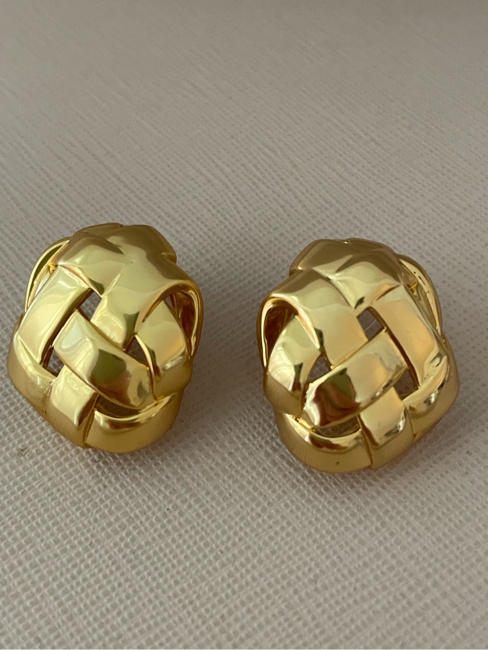 J.crew gold basket wave earrings
